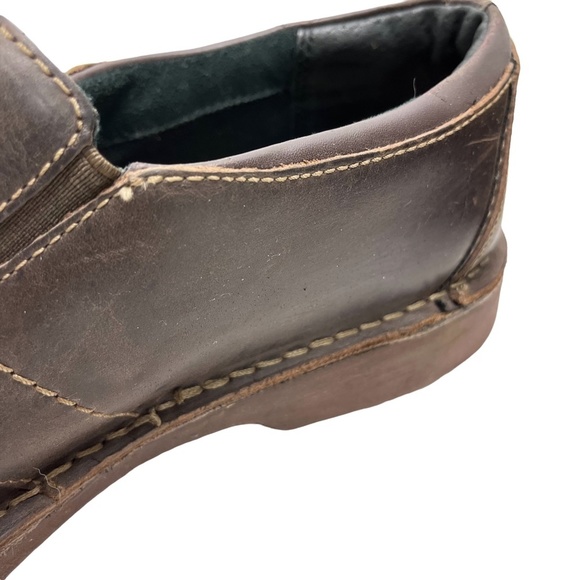 CLARKS Dark Chocolate Brown Genuine Leather Slip ON Loafers Casual Shoes sz 12 - Picture 10 of 16